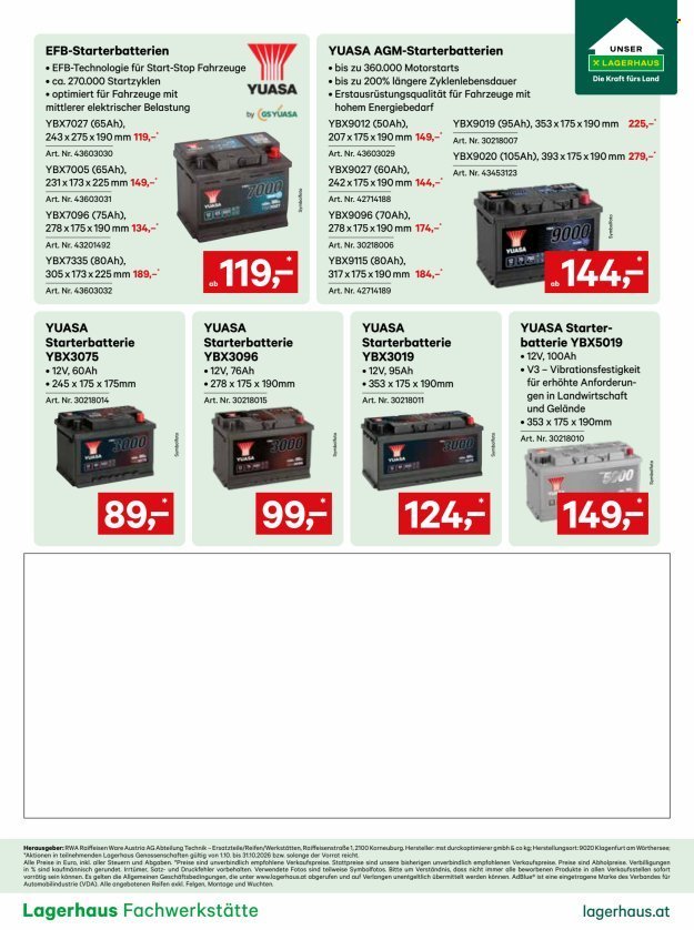 LAGERHAUS Flugblatt - Ab Donnerstag, 1.10.2026