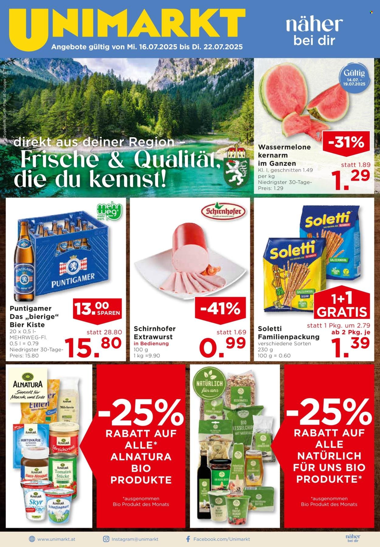 UNIMARKT Flugblatt - Ab Mittwoch, 16.7.2025 (2025-07-16 - 2025-07-22) | 1