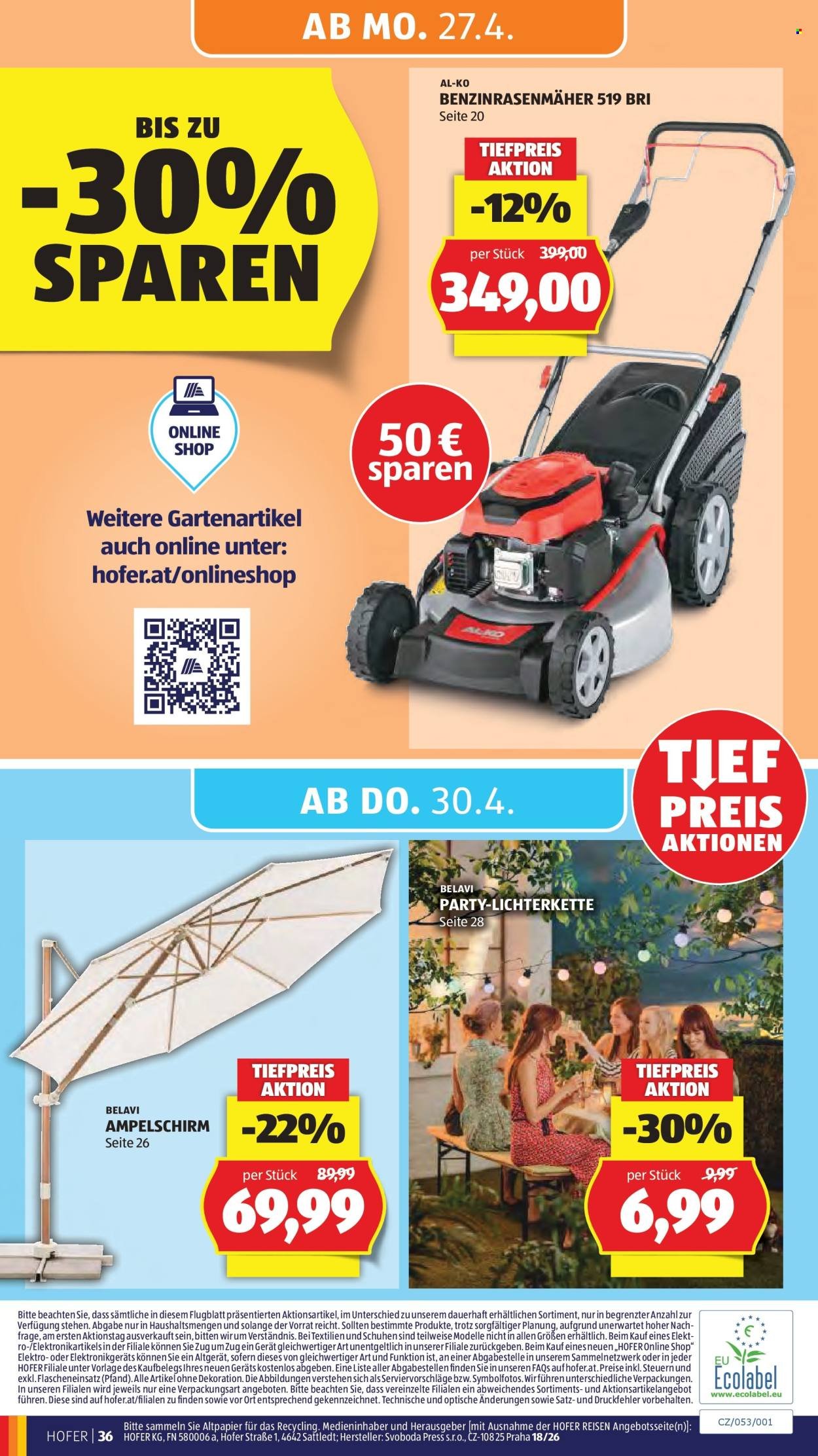 HOFER Flugblatt - Ab Mittwoch, 22.4.2026