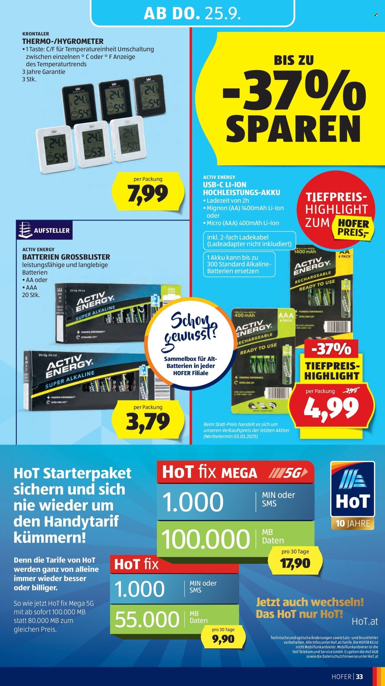HOFER Flugblatt - Ab Freitag, 19.9.2025 (2025-09-19 - 2025-09-25)