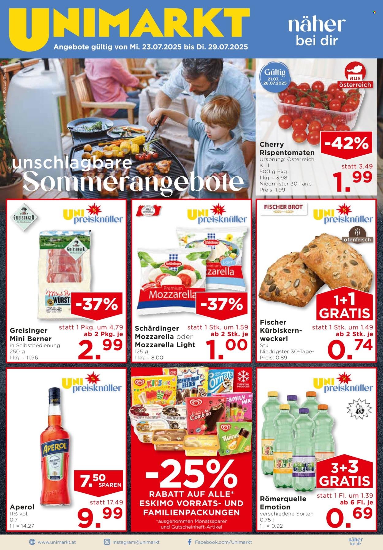 UNIMARKT Flugblatt - Ab Mittwoch, 23.7.2025 (2025-07-23 - 2025-07-29) | 1