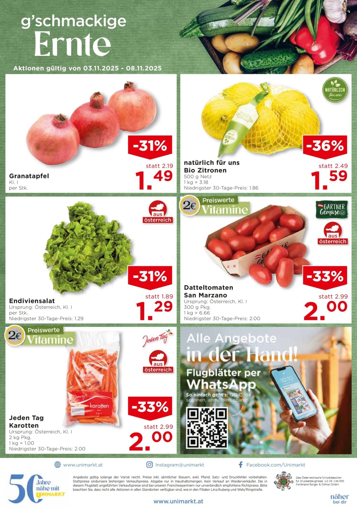 UNIMARKT Flugblatt - Ab Mittwoch, 5.11.2025 (2025-11-05 - 2025-11-18)