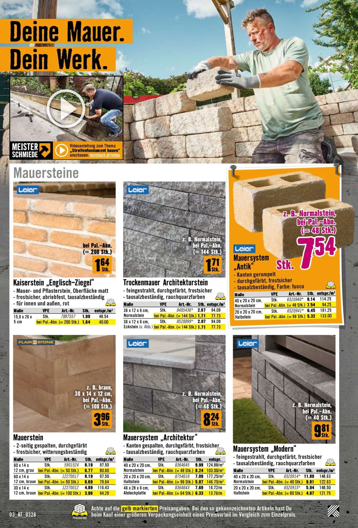 HORNBACH Flugblatt - Bau nicht. Errichte ein Denkmal