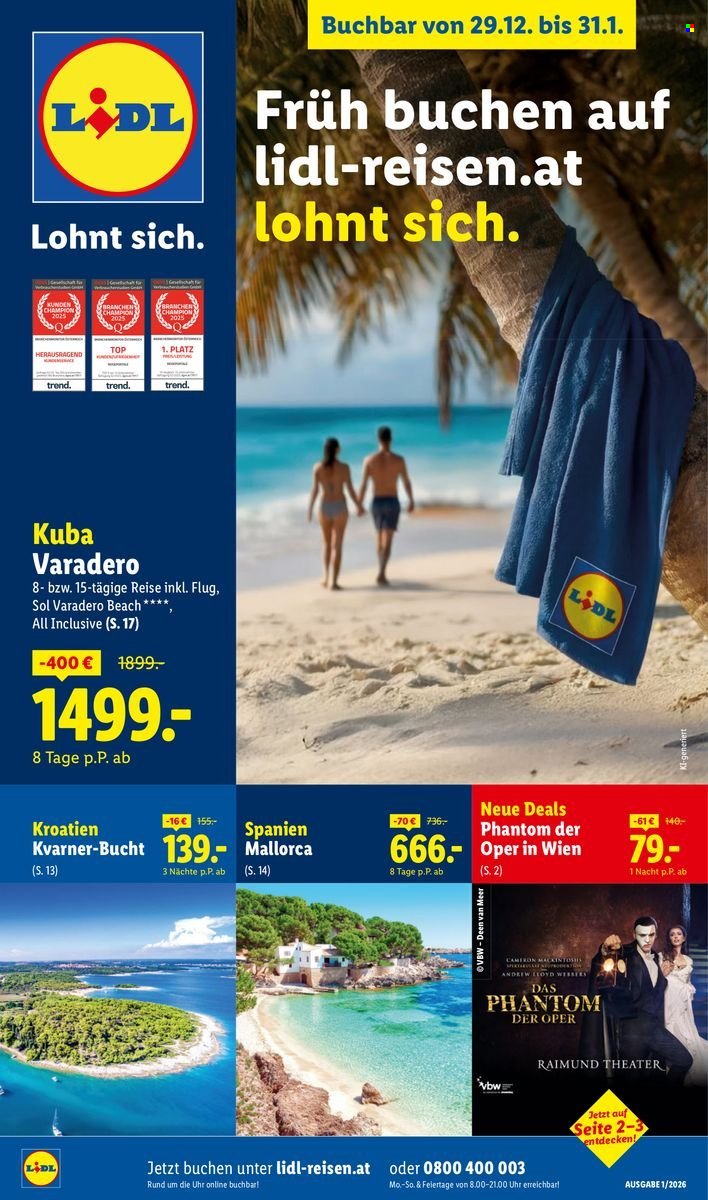 LIDL Flugblatt - Jänner Reise-Highlights