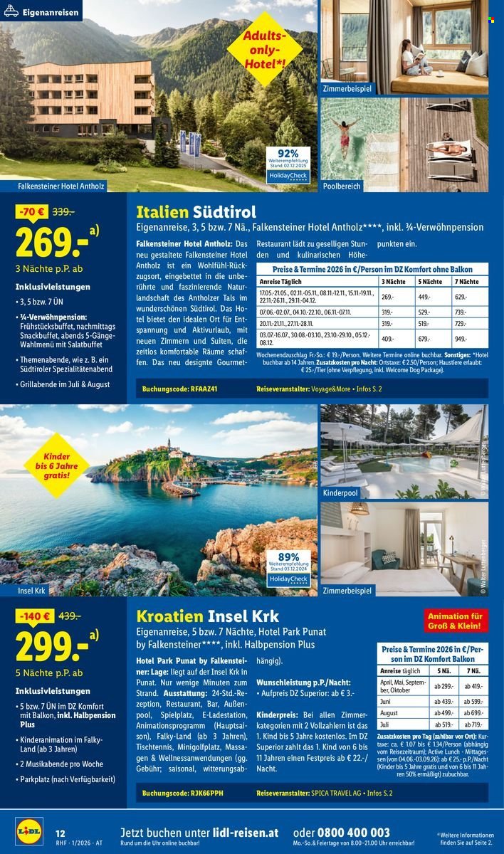 LIDL Flugblatt - Jänner Reise-Highlights