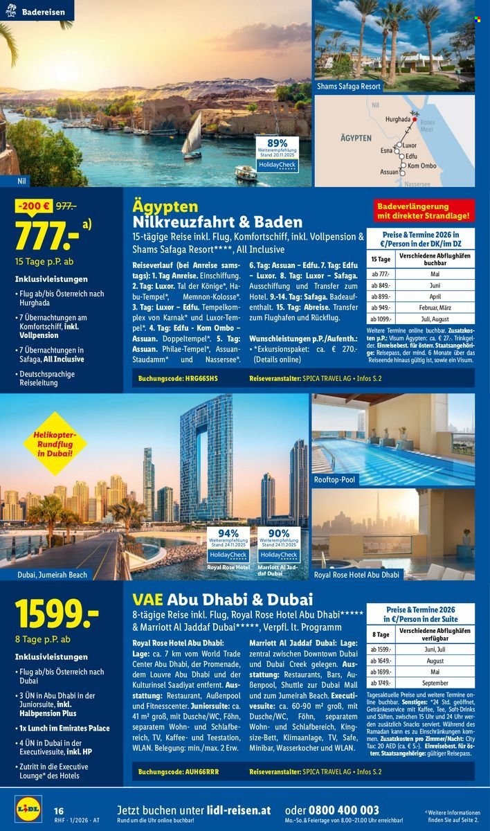LIDL Flugblatt - Jänner Reise-Highlights