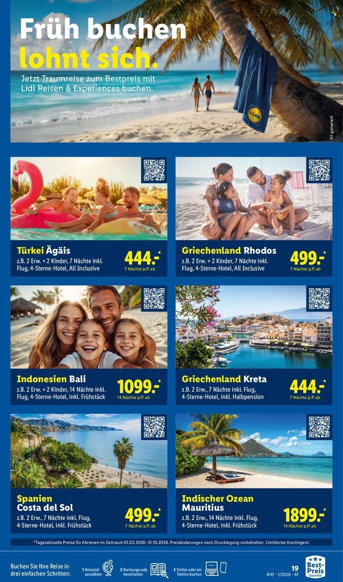 LIDL Flugblatt - Jänner Reise-Highlights