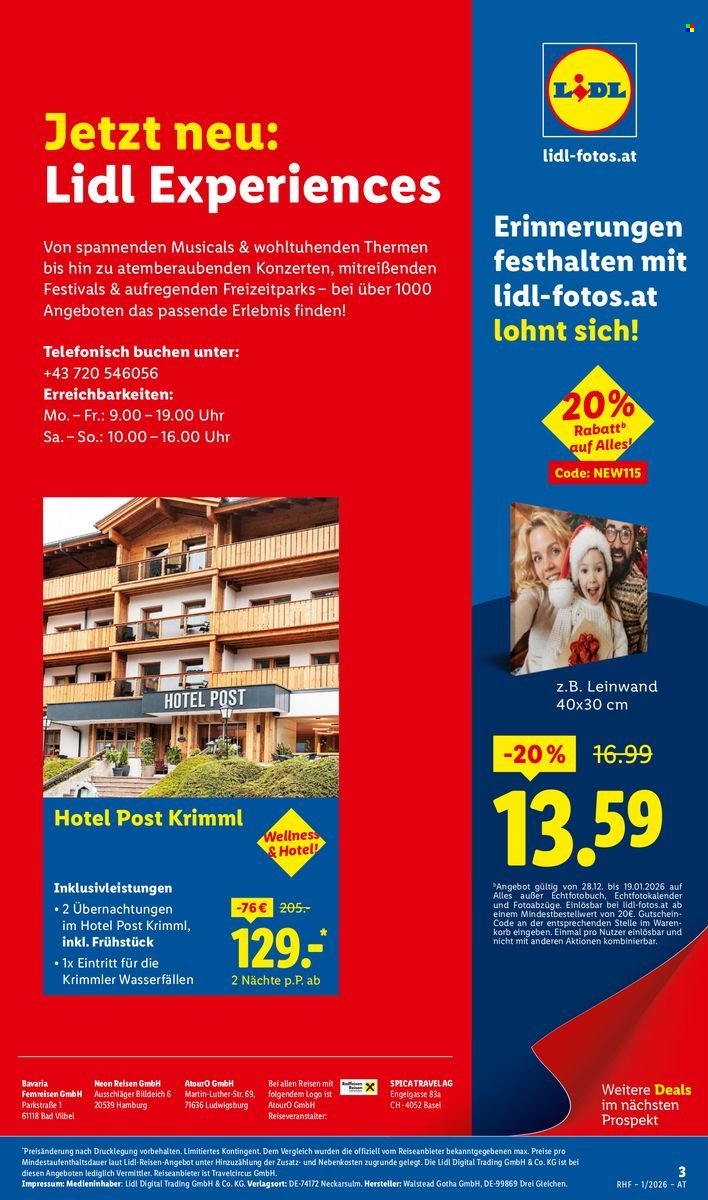 LIDL Flugblatt - Jänner Reise-Highlights