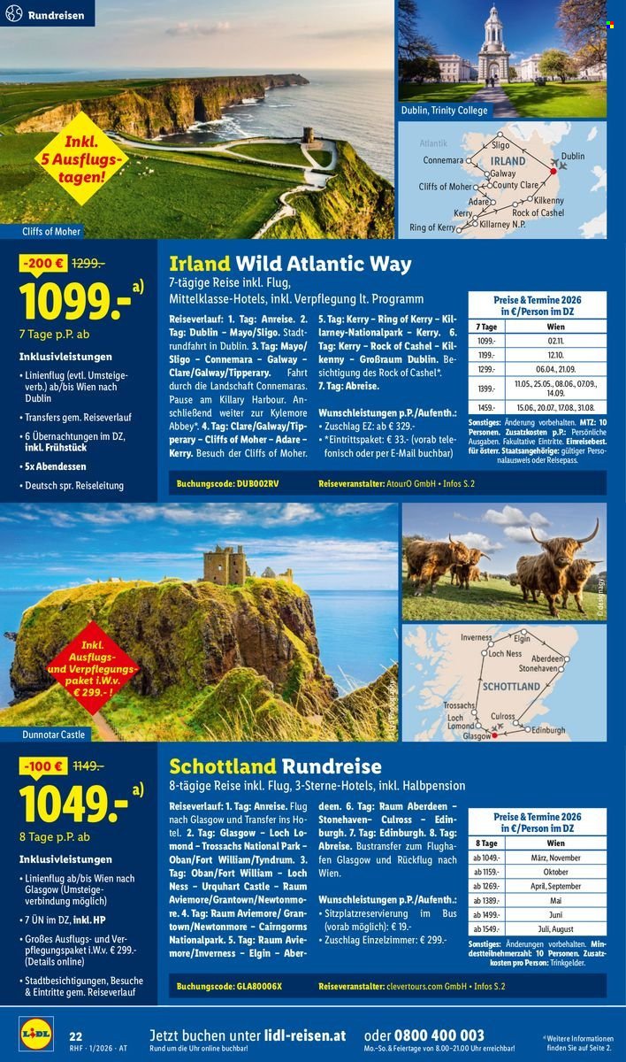 LIDL Flugblatt - Jänner Reise-Highlights