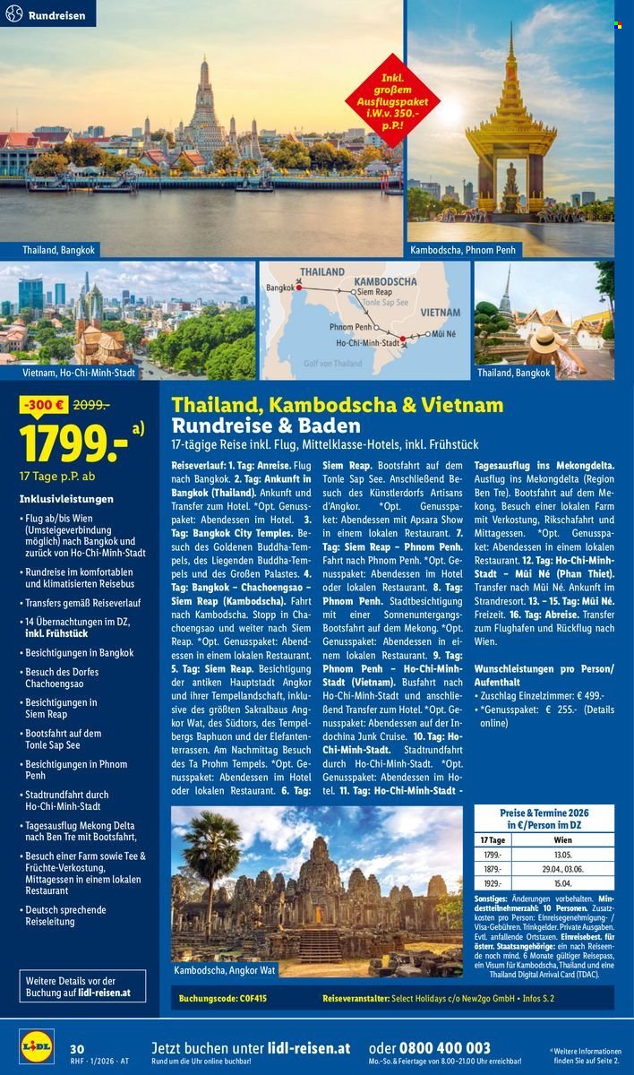 LIDL Flugblatt - Jänner Reise-Highlights