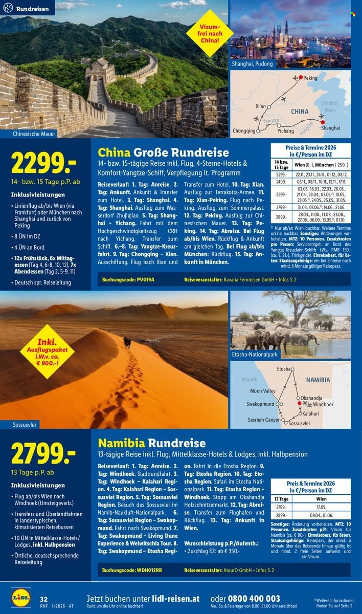 LIDL Flugblatt - Jänner Reise-Highlights