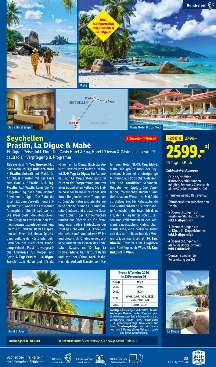 LIDL Flugblatt - Jänner Reise-Highlights