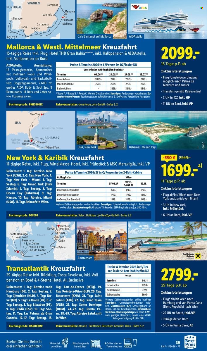 LIDL Flugblatt - Jänner Reise-Highlights
