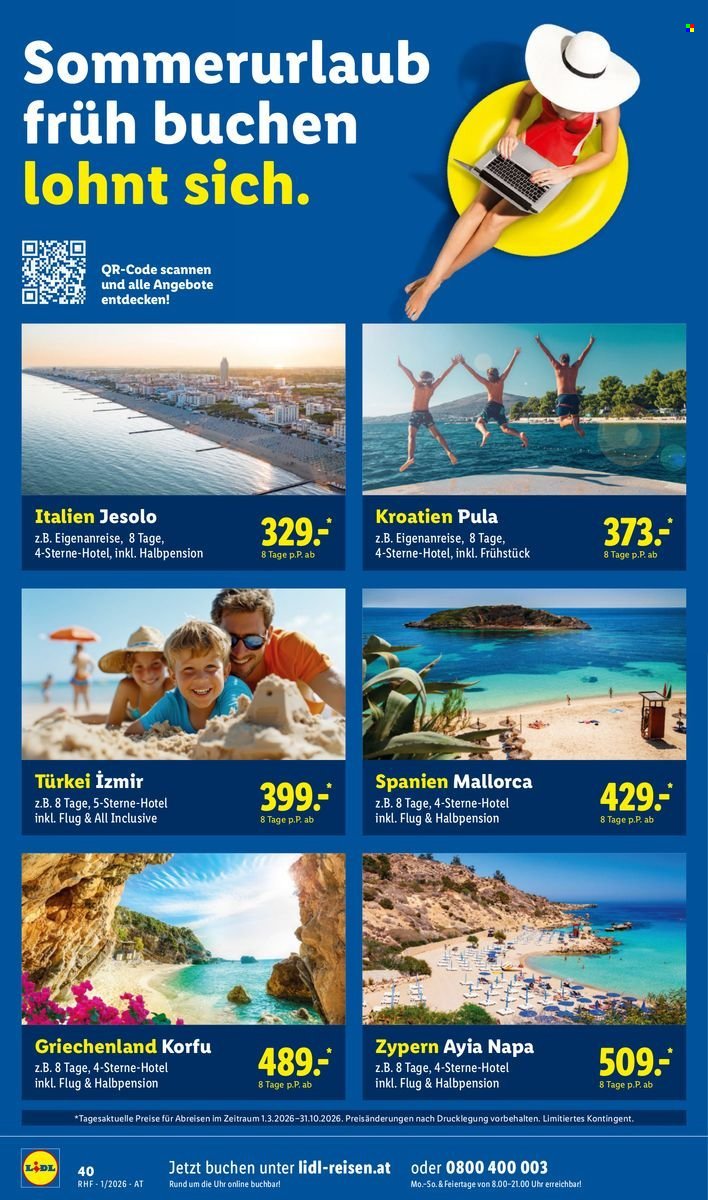 LIDL Flugblatt - Jänner Reise-Highlights