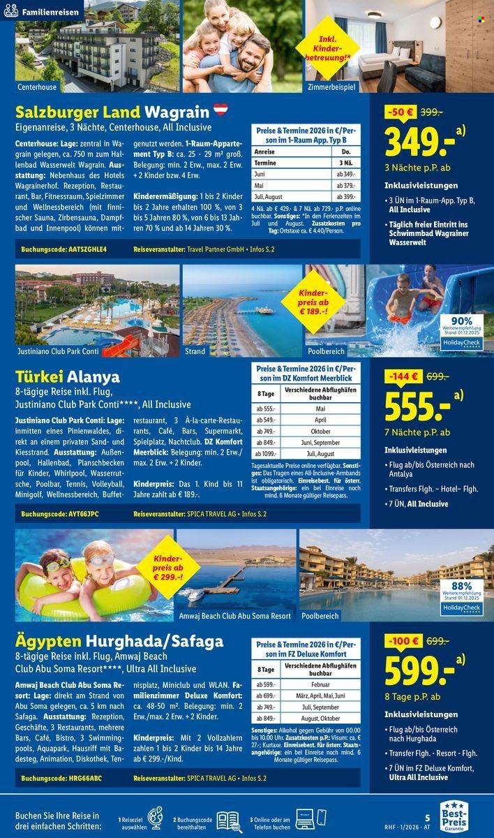 LIDL Flugblatt - Jänner Reise-Highlights