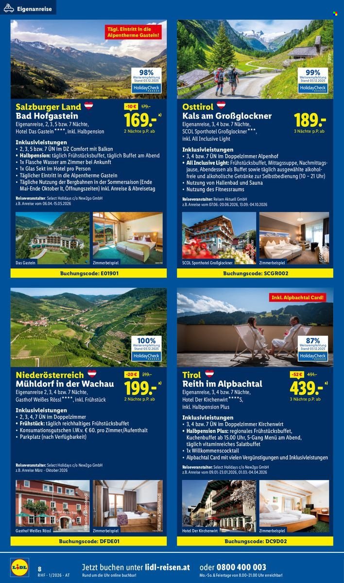 LIDL Flugblatt - Jänner Reise-Highlights