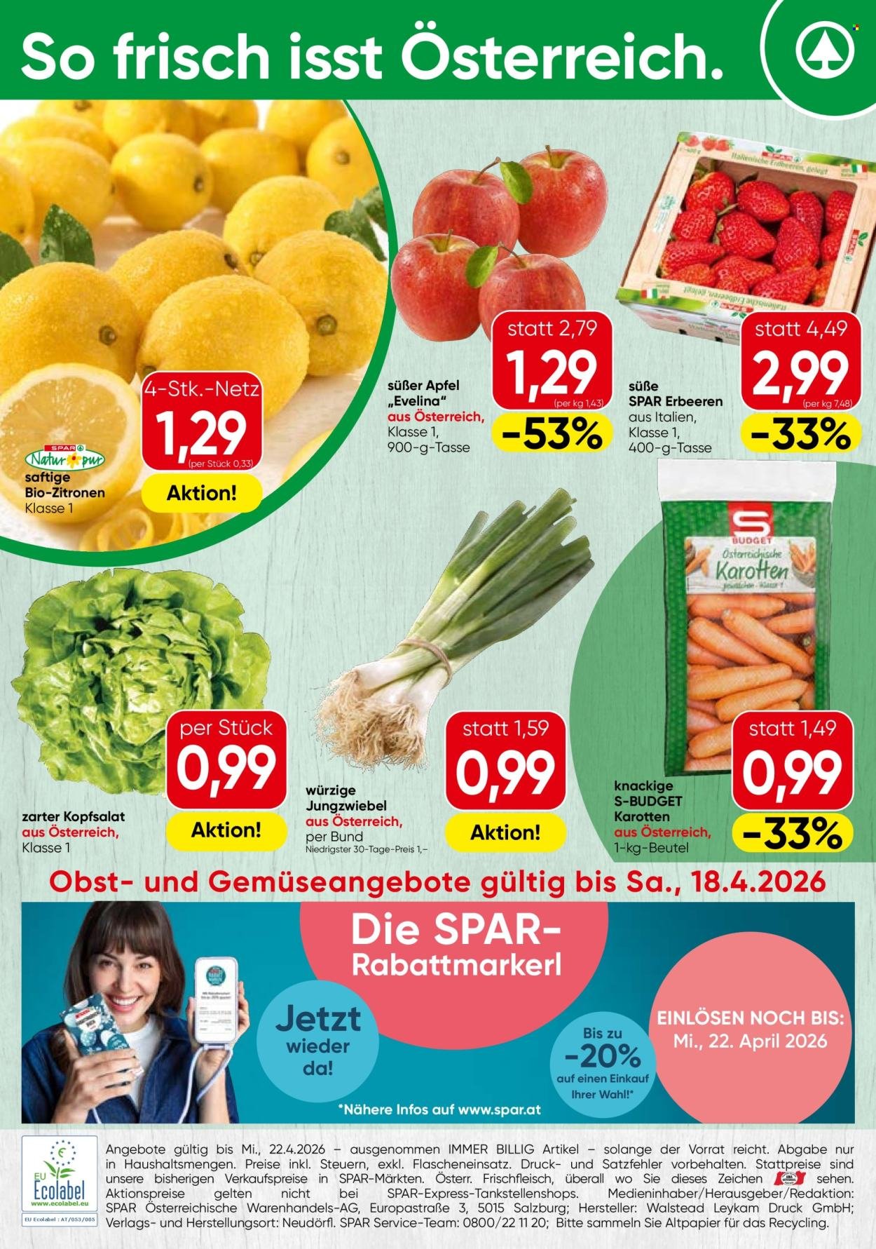 SPAR Flugblatt - Obst & Gemüse KW 16