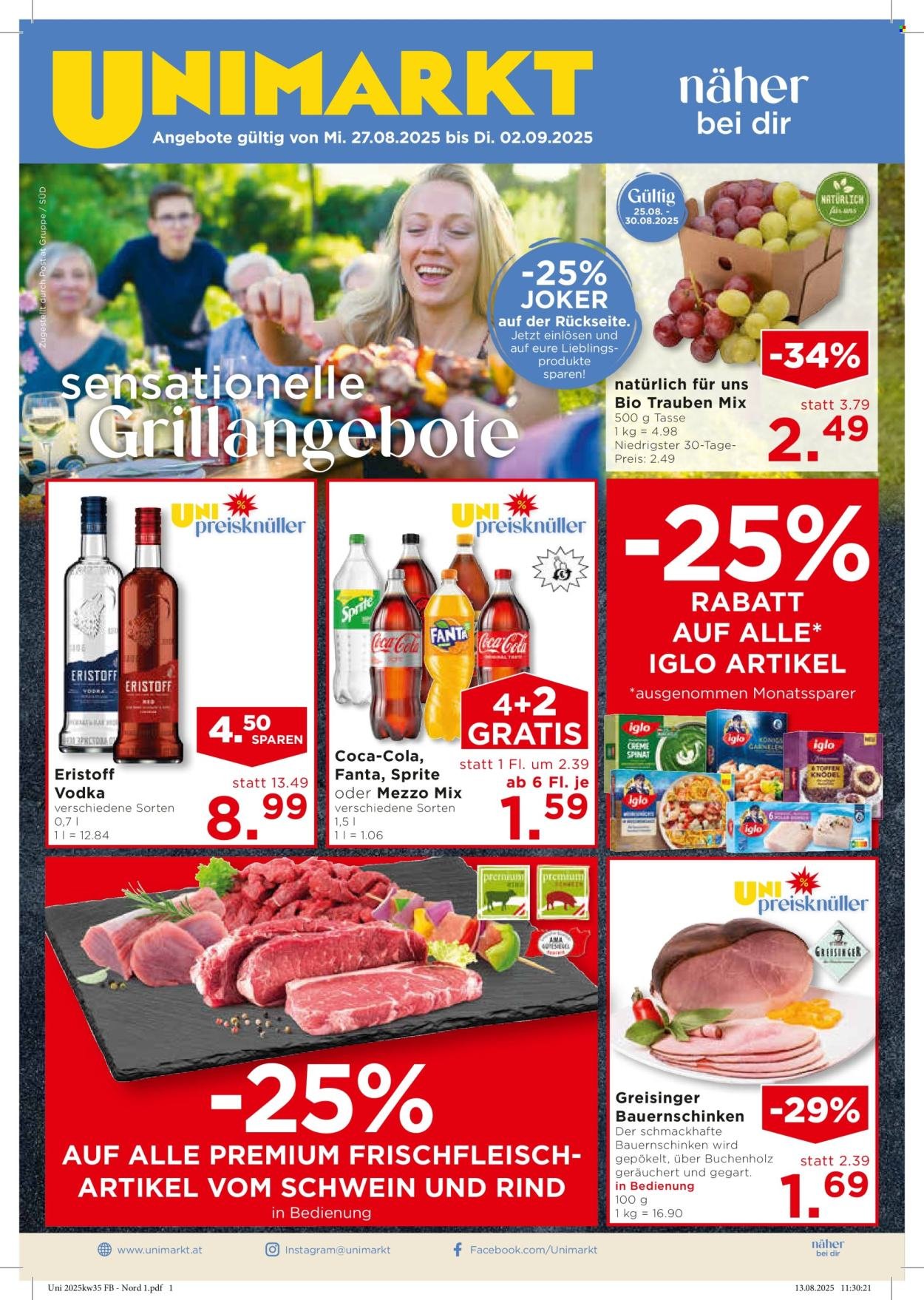 UNIMARKT Flugblatt - Ab Mittwoch, 27.8.2025 (2025-08-27 - 2025-09-02) | 1