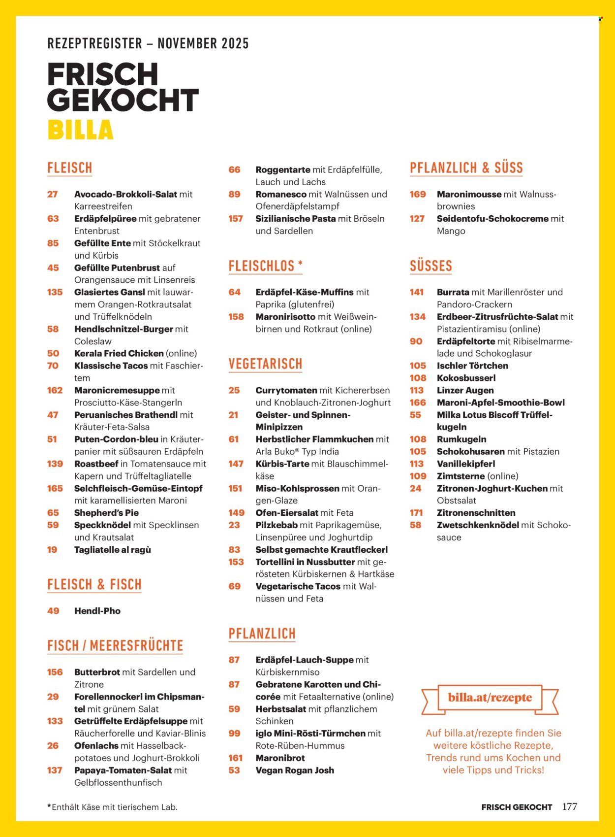 BILLA Flugblatt - Ab Samstag, 1.11.2025 (2025-11-01 - 2025-11-30) | 171