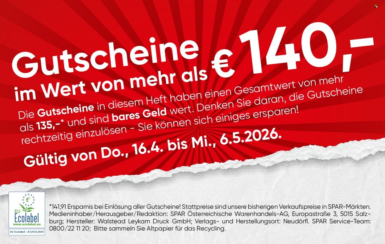 INTERSPAR Flugblatt - Gutscheinheft KW 16