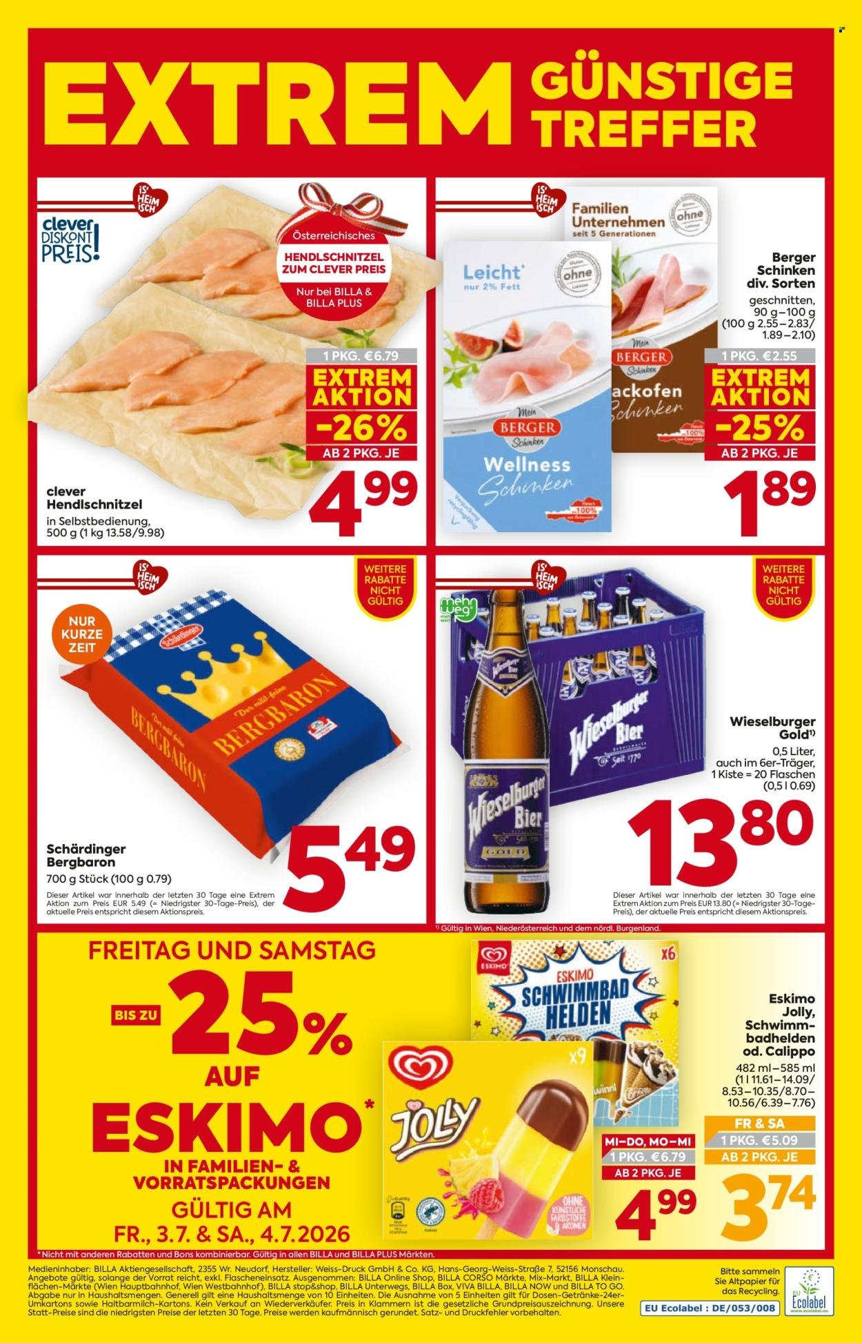BILLA Flugblatt - Ab Mittwoch, 1.7.2026