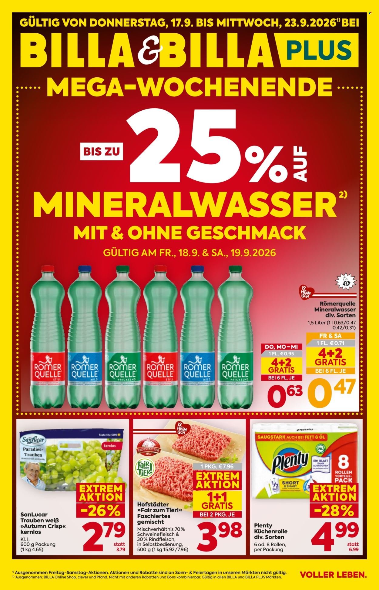 BILLA Flugblatt - Ab Donnerstag, 17.9.2026