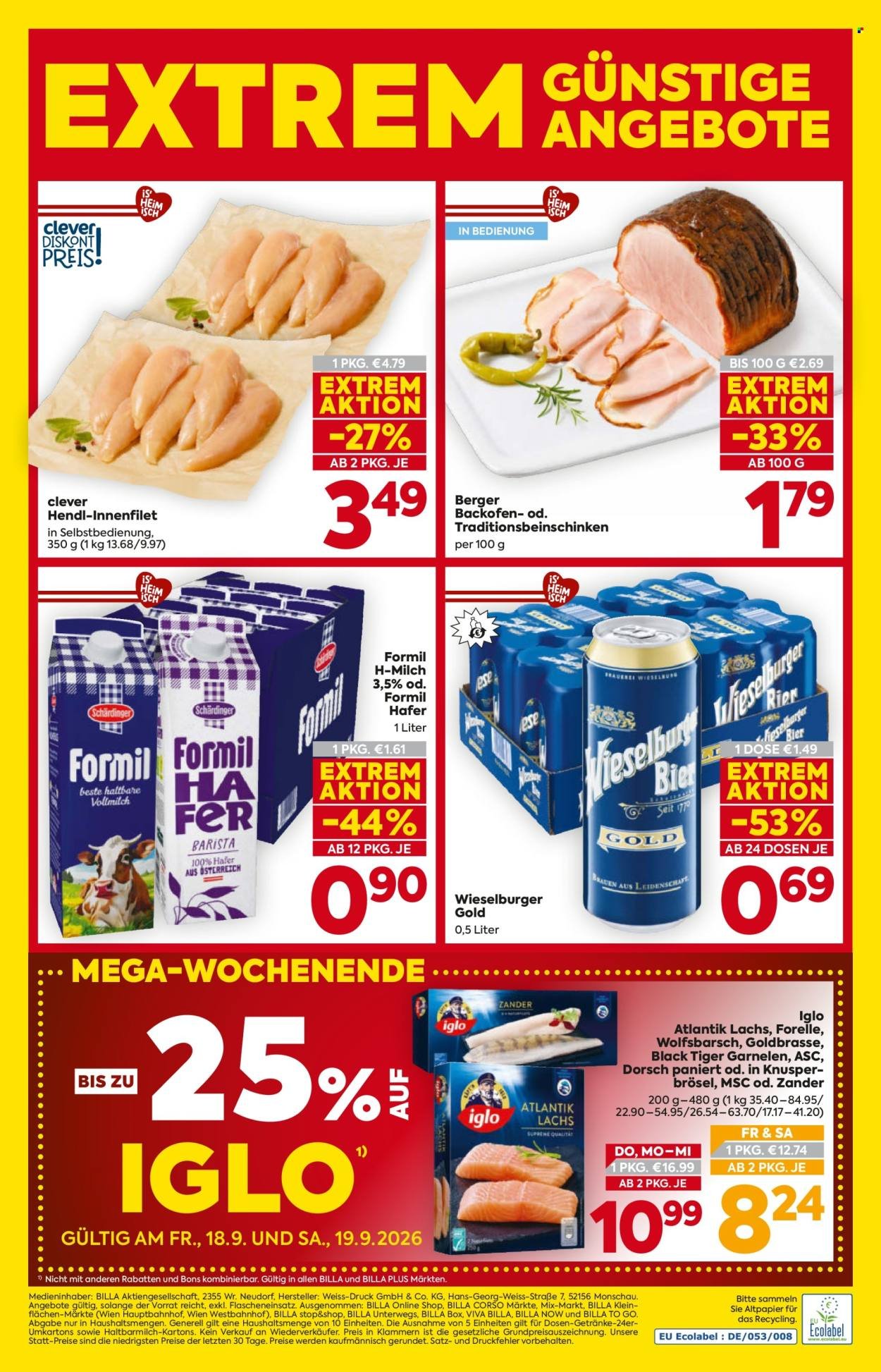 BILLA Flugblatt - Ab Donnerstag, 17.9.2026