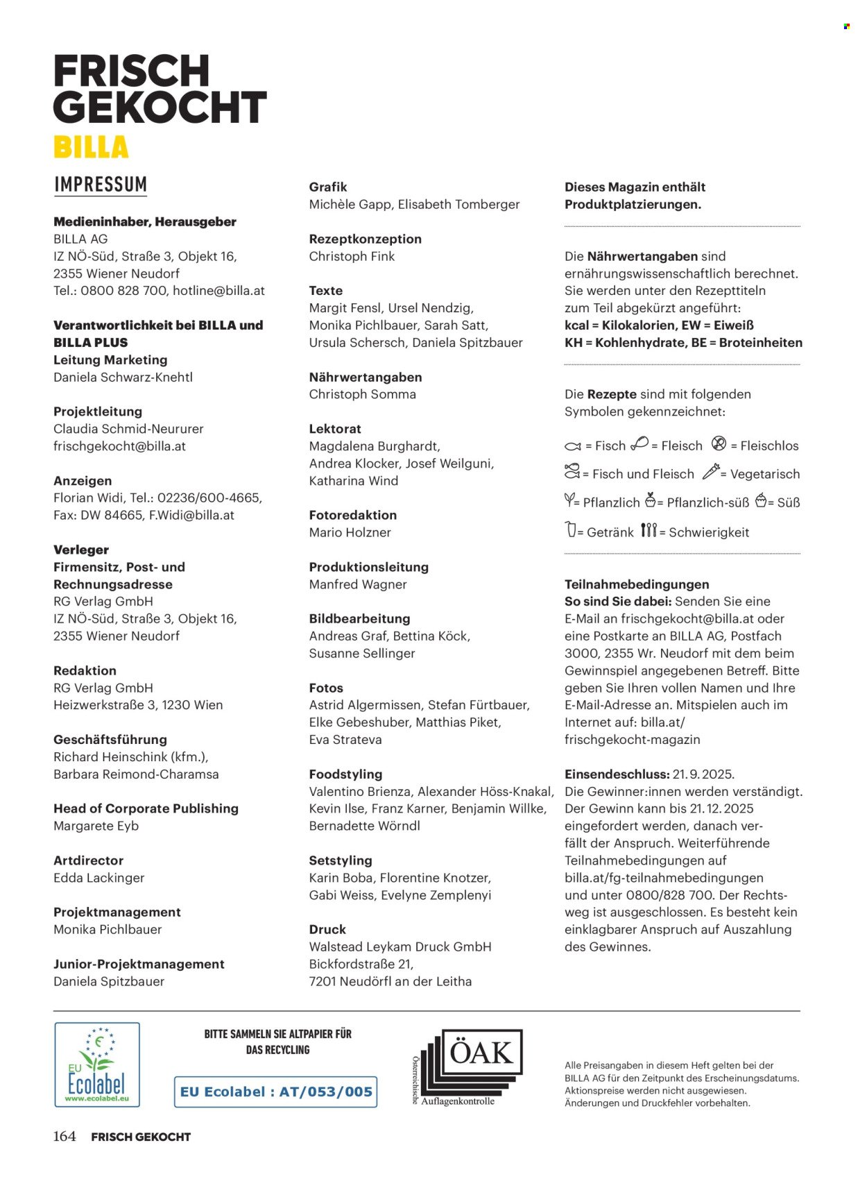 BILLA Flugblatt - Ab Montag, 1.9.2025 (2025-09-01 - 2025-09-30)