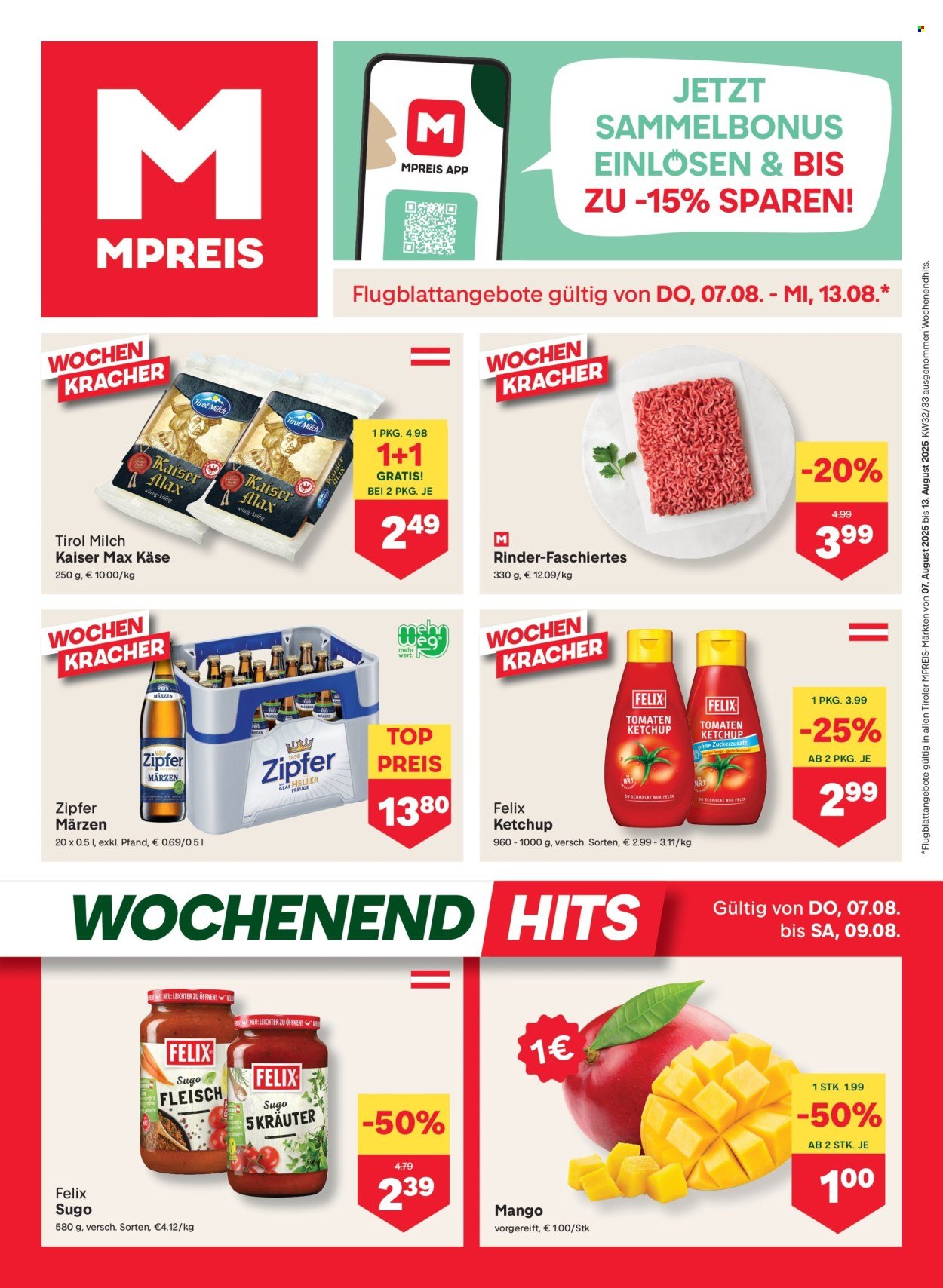 MPREIS Flugblatt - Ab Donnerstag, 7.8.2025 (2025-08-07 - 2025-08-13) | 1
