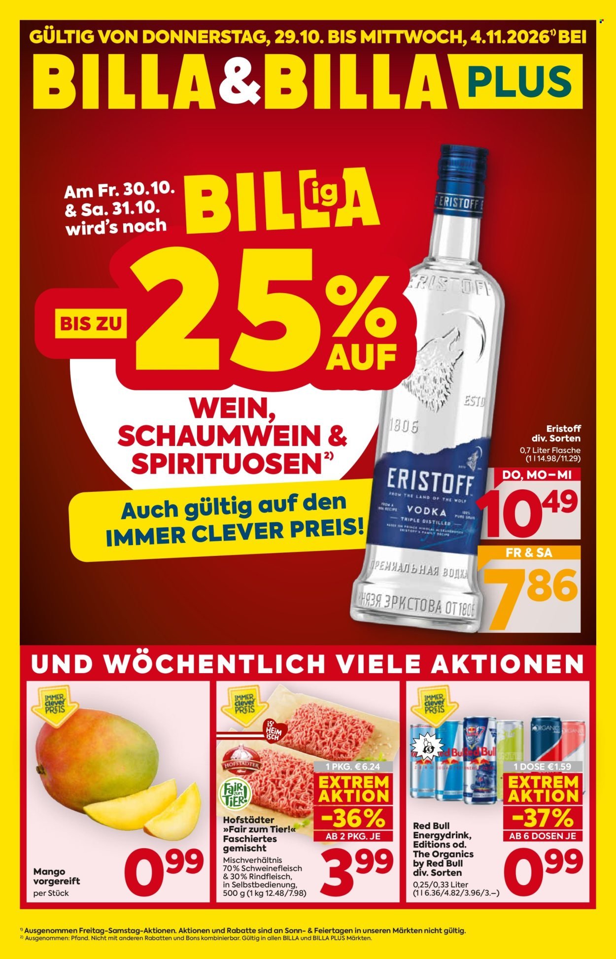 BILLA Flugblatt - Ab Donnerstag, 29.10.2026
