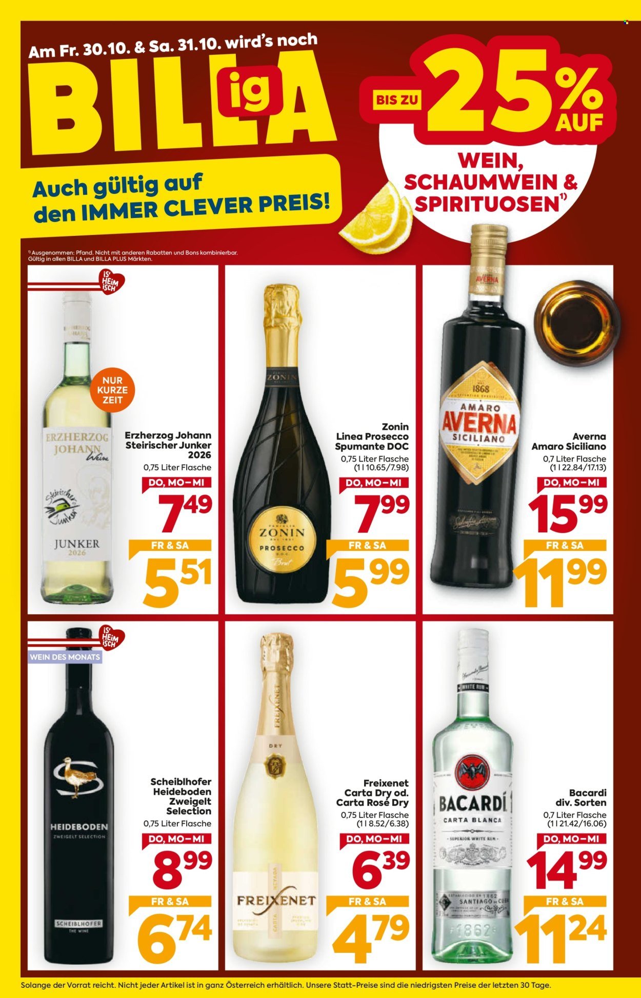 BILLA Flugblatt - Ab Donnerstag, 29.10.2026
