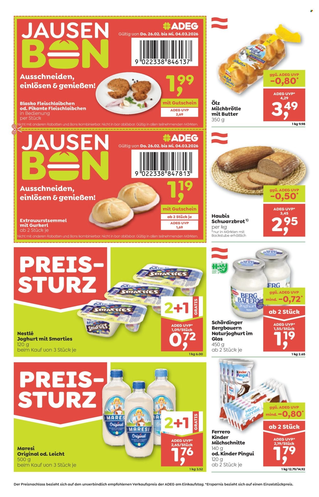 ADEG Flugblatt - Ab Donnerstag, 26.2.2026