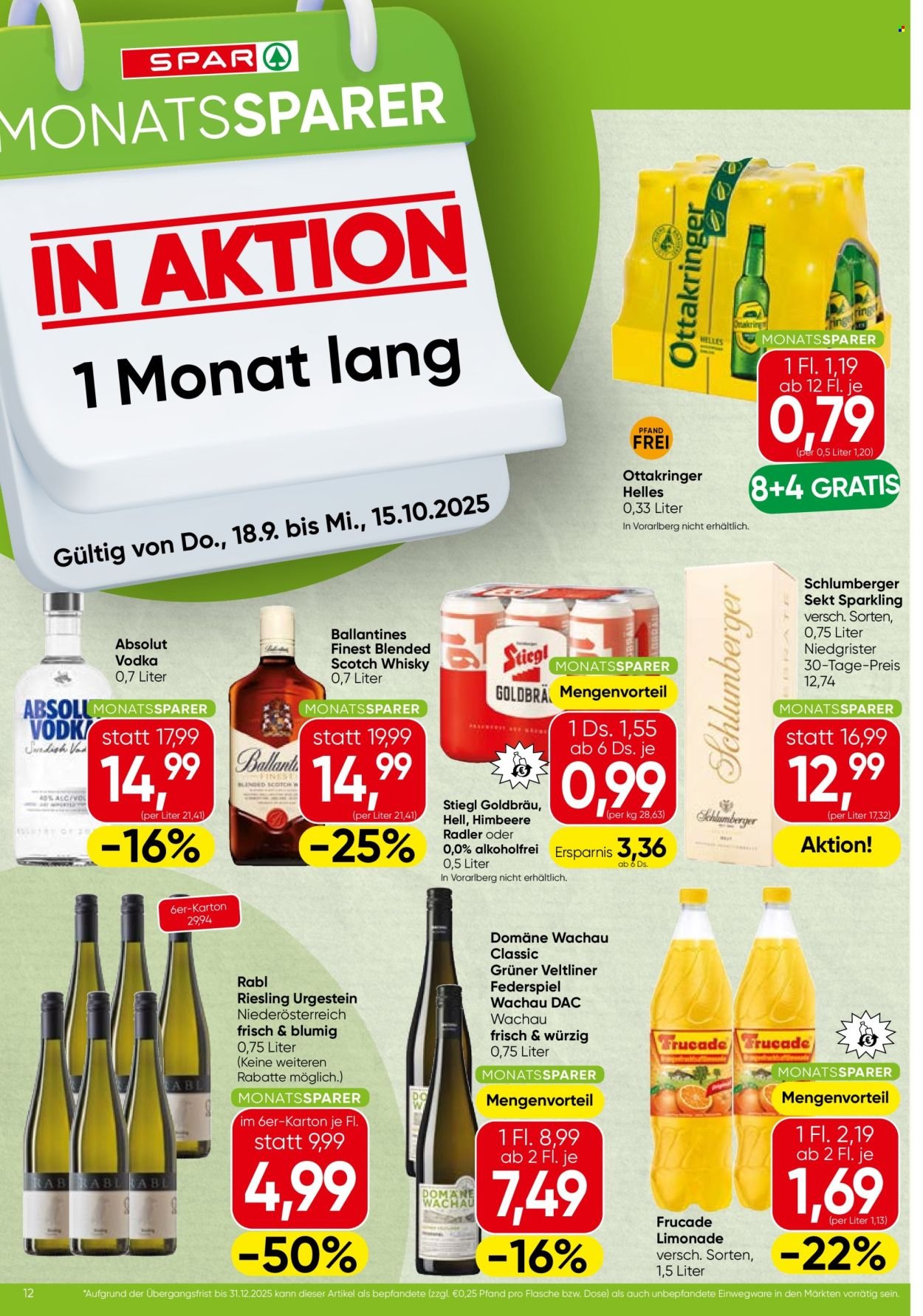 EUROSPAR Flugblatt - Monatssparer KW 38 (2025-09-18 - 2025-10-15) | 1