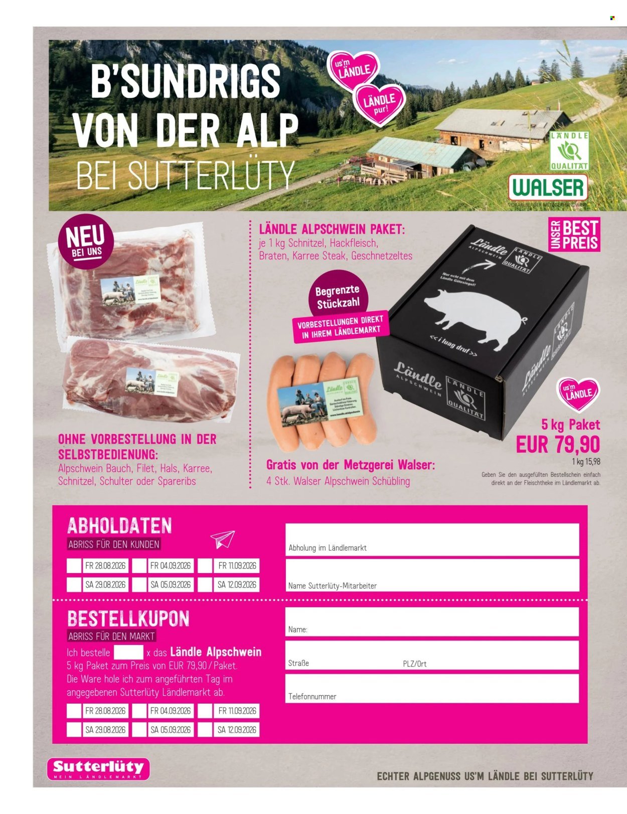 SUTTERLÜTY Flugblatt - Ab Donnerstag, 13.8.2026