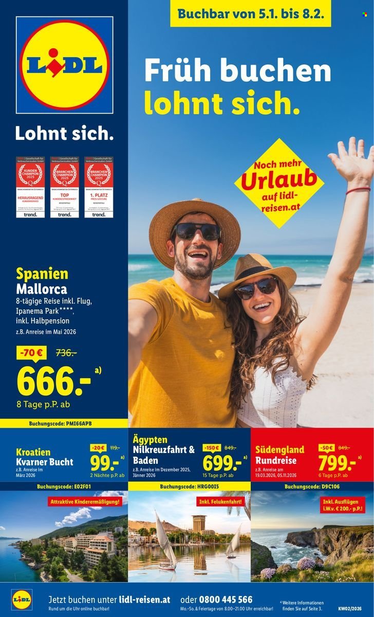 LIDL Flugblatt - Frühbucher-Highlights