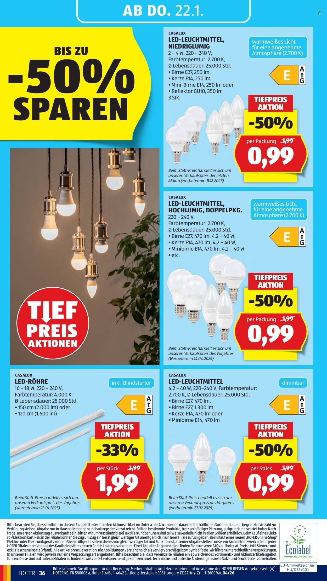 HOFER Flugblatt - Ab Mittwoch, 14.1.2026