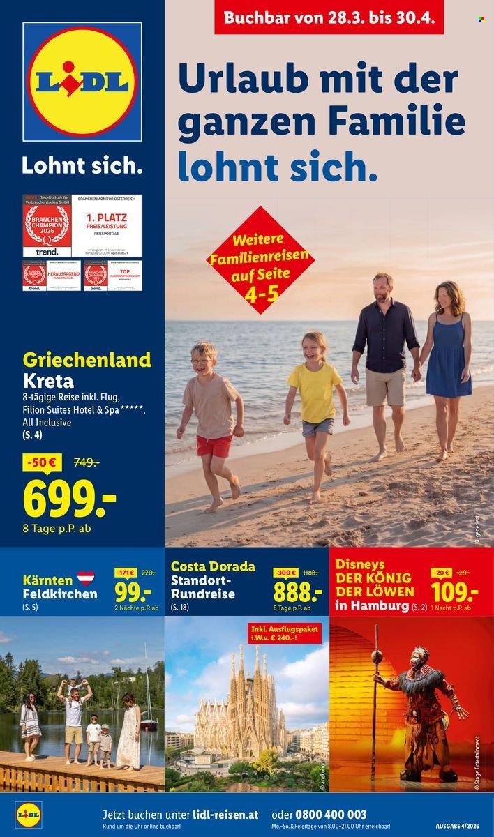 LIDL Flugblatt - April Reise-Highlights