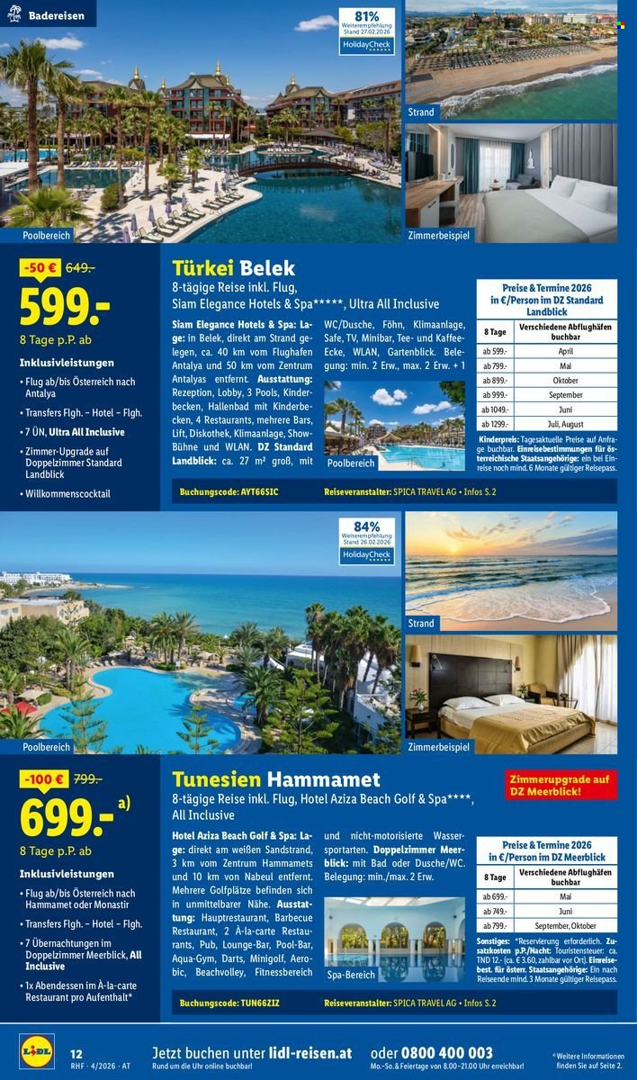 LIDL Flugblatt - April Reise-Highlights