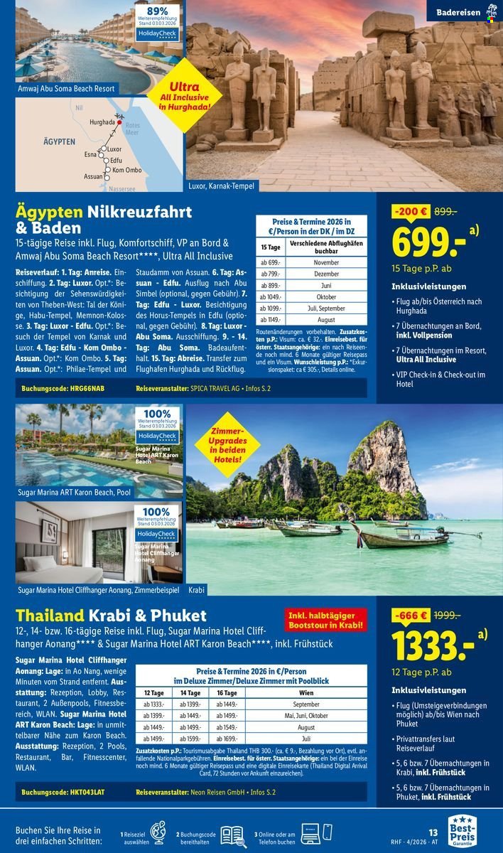 LIDL Flugblatt - April Reise-Highlights