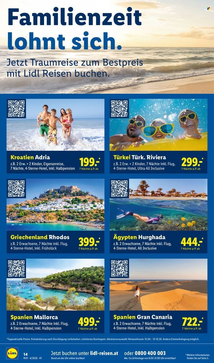 LIDL Flugblatt - April Reise-Highlights