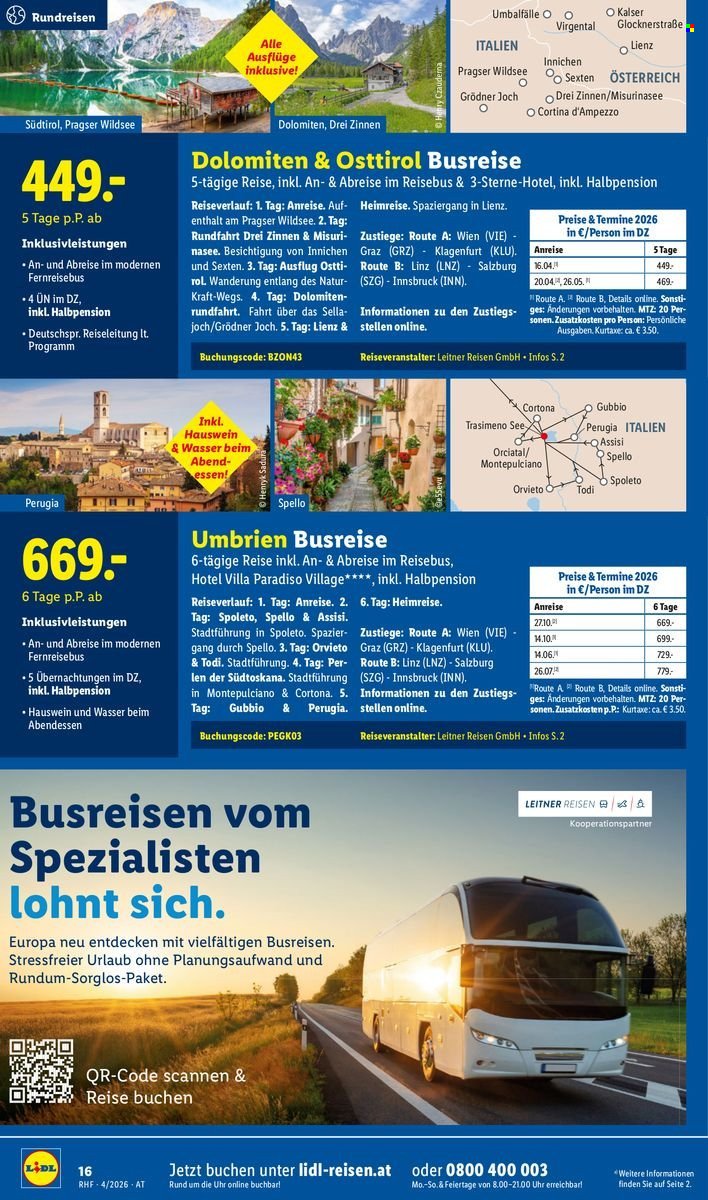 LIDL Flugblatt - April Reise-Highlights