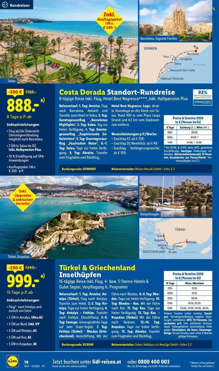 LIDL Flugblatt - April Reise-Highlights