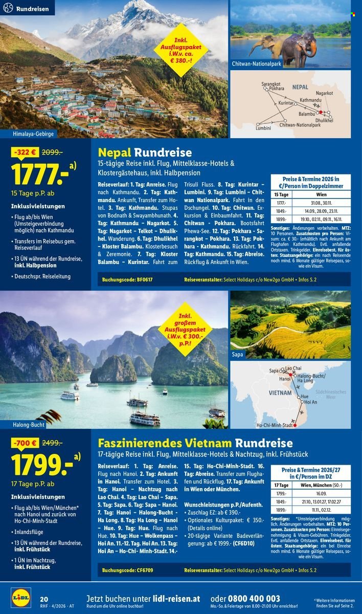 LIDL Flugblatt - April Reise-Highlights
