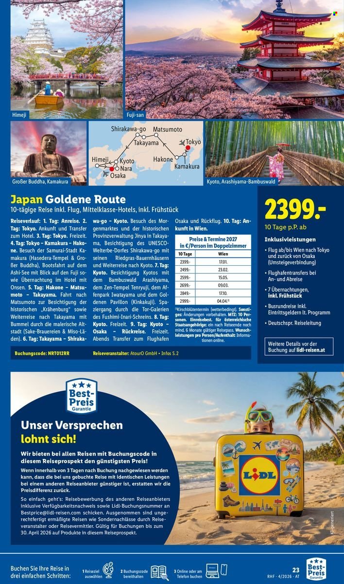 LIDL Flugblatt - April Reise-Highlights