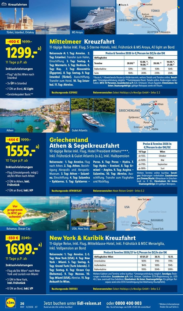 LIDL Flugblatt - April Reise-Highlights