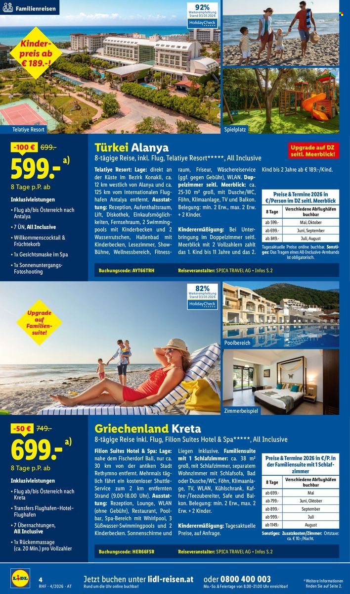 LIDL Flugblatt - April Reise-Highlights
