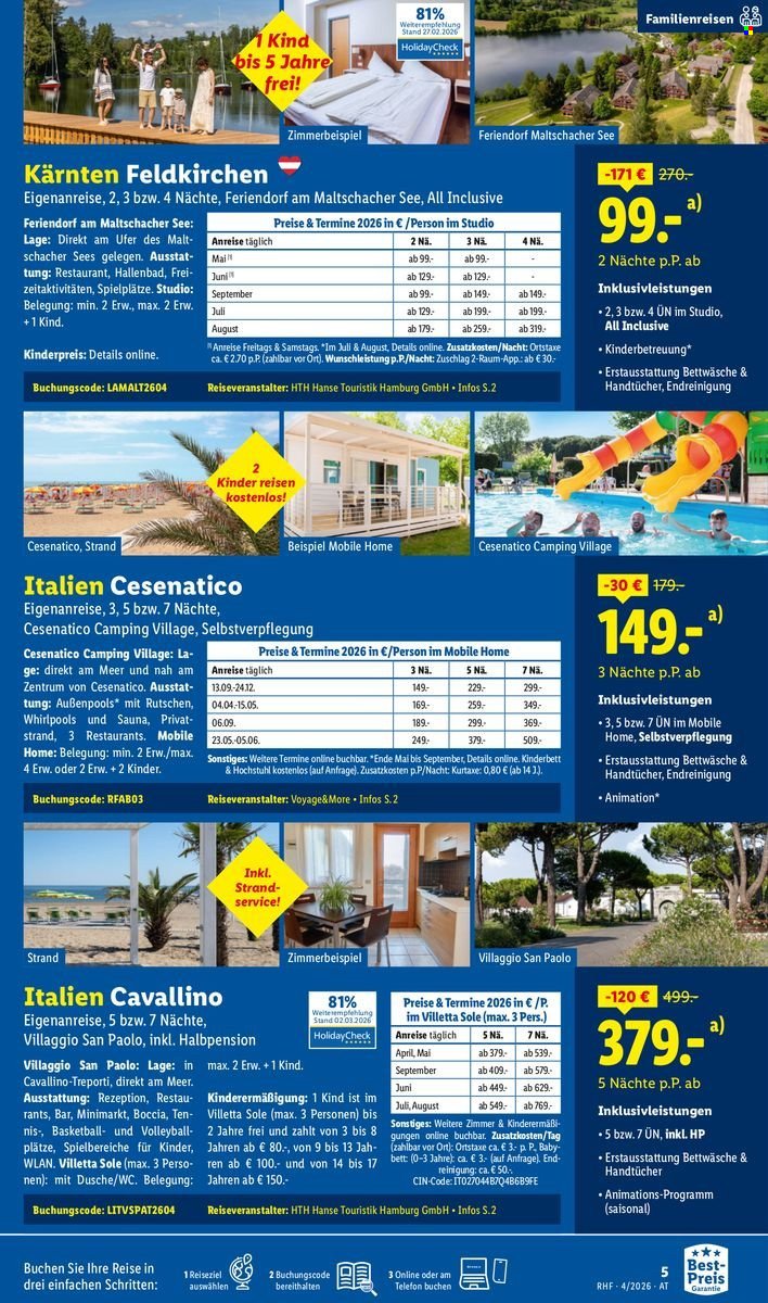 LIDL Flugblatt - April Reise-Highlights