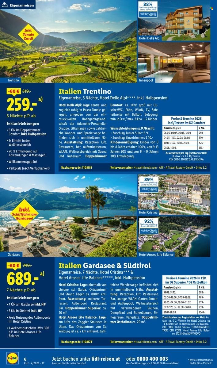 LIDL Flugblatt - April Reise-Highlights
