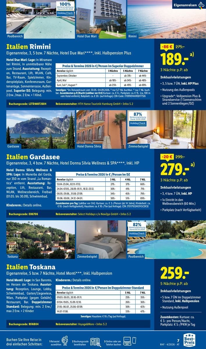 LIDL Flugblatt - April Reise-Highlights