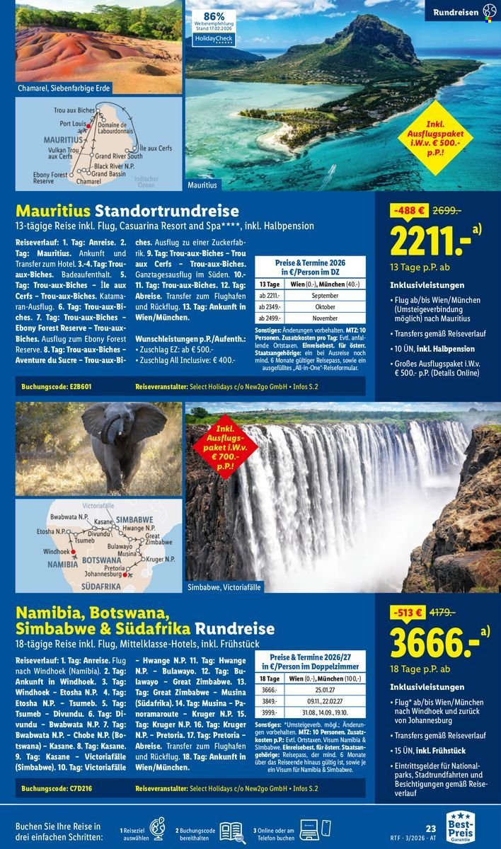 LIDL Flugblatt - Reisen - März/April Reise-Highlights
